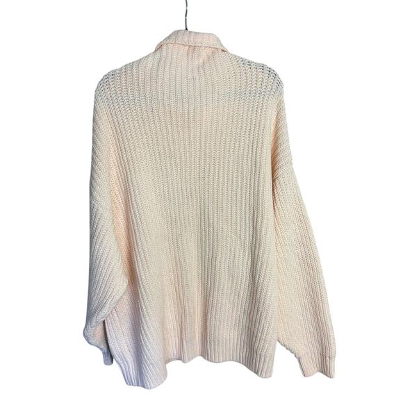 Free People Swim Too Deep Sweater Turtleneck Neutral Cream Oversized Cozy- L - Picture 3 of 7